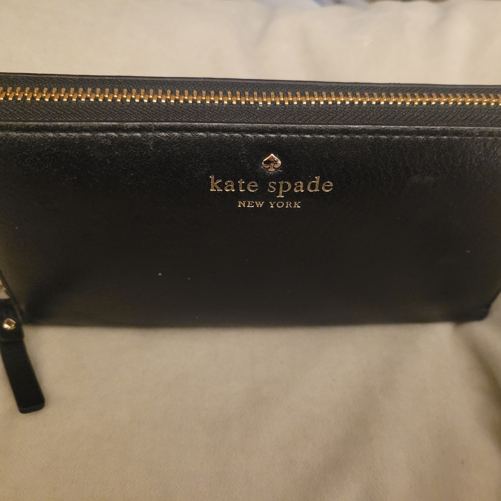 Kate Spade Black Wallet with Gold Accents